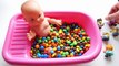 Baby Doll Bath Time M&Ms Candy Learn Colors Surprise Toys for children