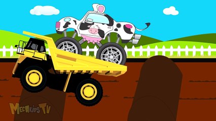 Cow Truck Get Clean In Car Wash - And More Videos For Kids - surprise eggs play doh 2016