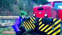 SPIDERMAN vs JOKER! Old Factory Chase Spiderman Poo & Fart prank Superhero Fun in Real Lif