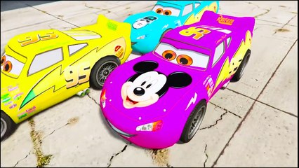 Lightning MCQUEEN Colors Cars Big Truck Transportation with SPIDERMAN Finger Family Nurser