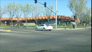 Drive in Fresno Walmart to Library; California