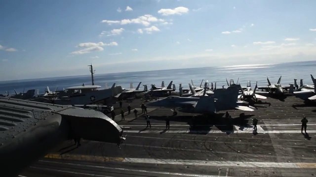 Aerial View of the Aircraft Carrier USS George H.W. Bush
