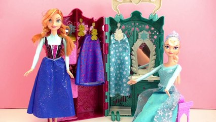 La reine des neiges Elsa et Anna français – Armoire à vêtements avec 10 accessoires - Unbo