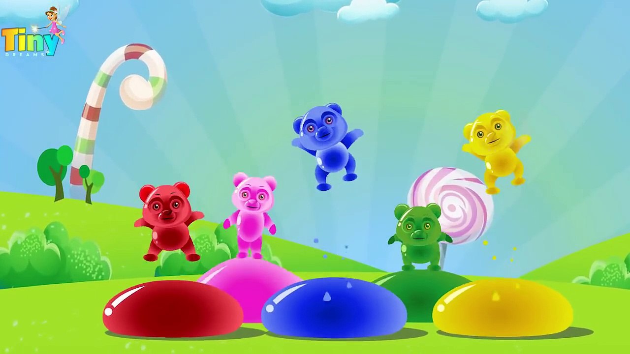 Five Little Bears Jumping On The Bed - Mega Gummy Bear Finger Family Song Nursery Rhymes