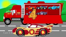 MCQUEEN CARS Transportation in Mack Truck Cartoon for Kids & Colors for Children Learn Num