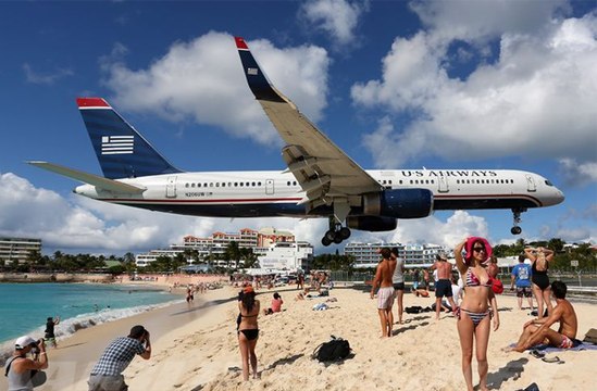 Jet Blast at Maho Beach St. Maarten