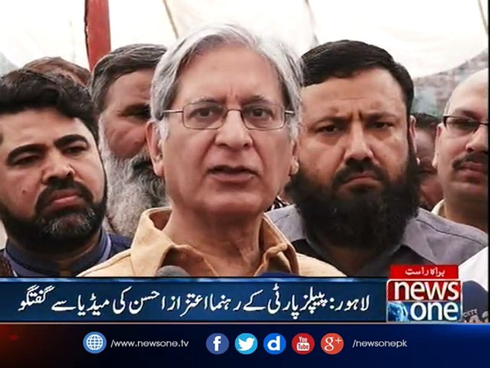 Aitzaz Ahsan talks to media