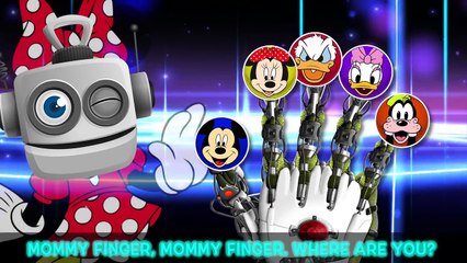 Robot Mickey Mouse and Robot Friends Finger Family Song!