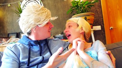 Frozen Elsa Jack Frost KISS LOVE Pranks w/ Maleficent & Gollum in Real Life! Superhero ft