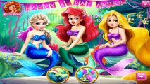 Дисней Принцесса Эльза и Рапунцель как русалки на Ариель день рождения вечеринка платье вверх игра для