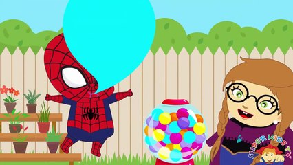 Frozen Elsa Obesity Overeating GUMBALL MACHINE Funny Video & Spiderman Elsa Family Real Li