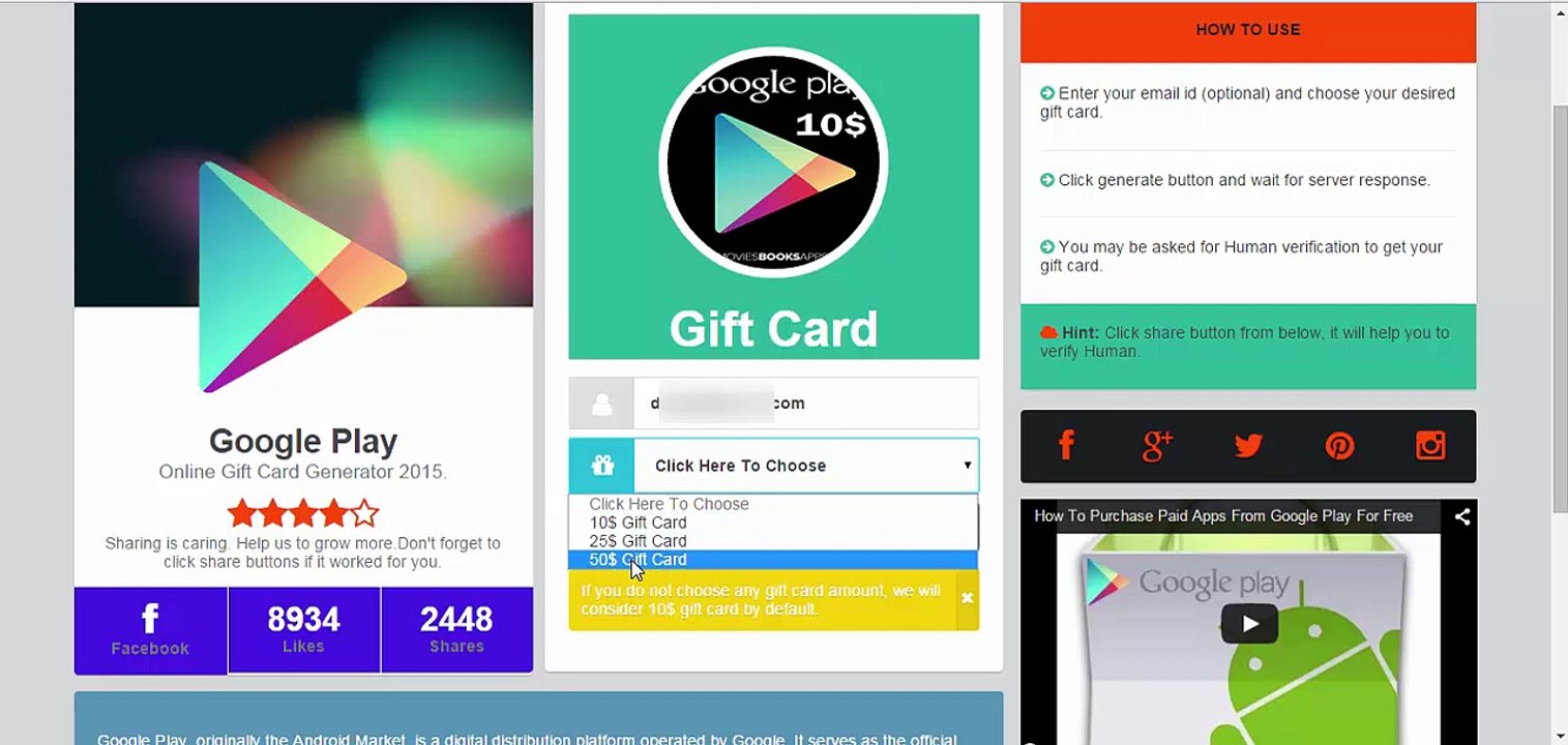 Google play Karte für 100 € Code schicken