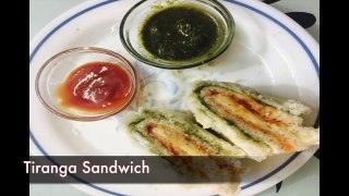 Tricolour Sandwich / Tiranga Sandwich : Quick Indian Sandwich Recipe