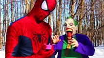 Spiderman & Frozen Elsa vs Joker! Elsa Kisses Spiderman in Real Life - Fun Superhero Movie!