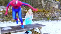Spiderman vs Frozen Elsa & Spidergirl - Spiderman is Frozen by Elsa! Superheroes Movie in Real Life