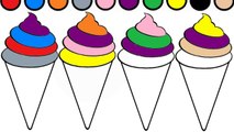Learn Colors for Kids and Color this Ice Cream and Cake Coloring Page