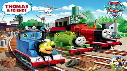 PAW PATROL as THOMAS AND FRIENDS - Coloring games for Kids & Funny Transforming videos for