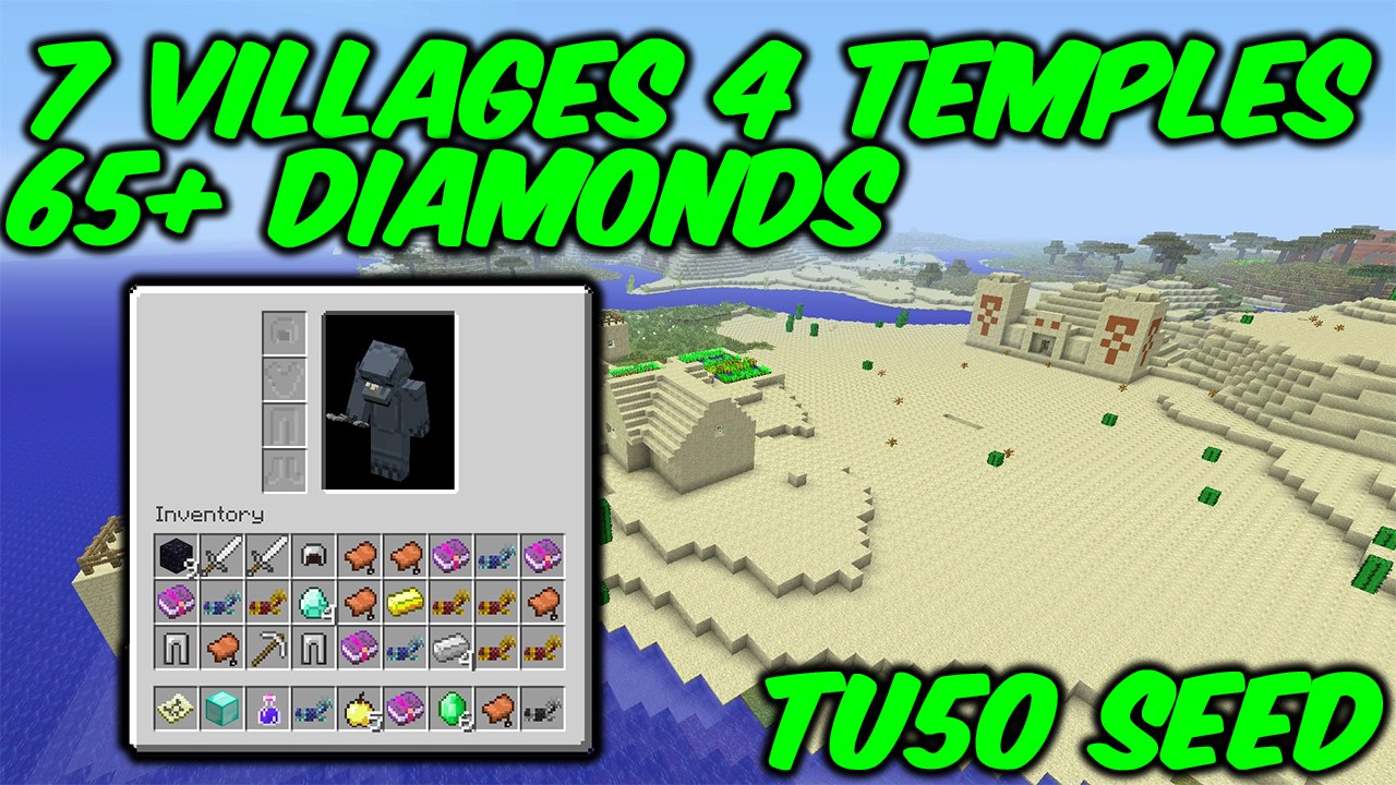 Minecraft Xbox One PS4 TU50 SEED - 7 VILLAGES 4 TEMPLES 65+ DIAMONDS -  video Dailymotion