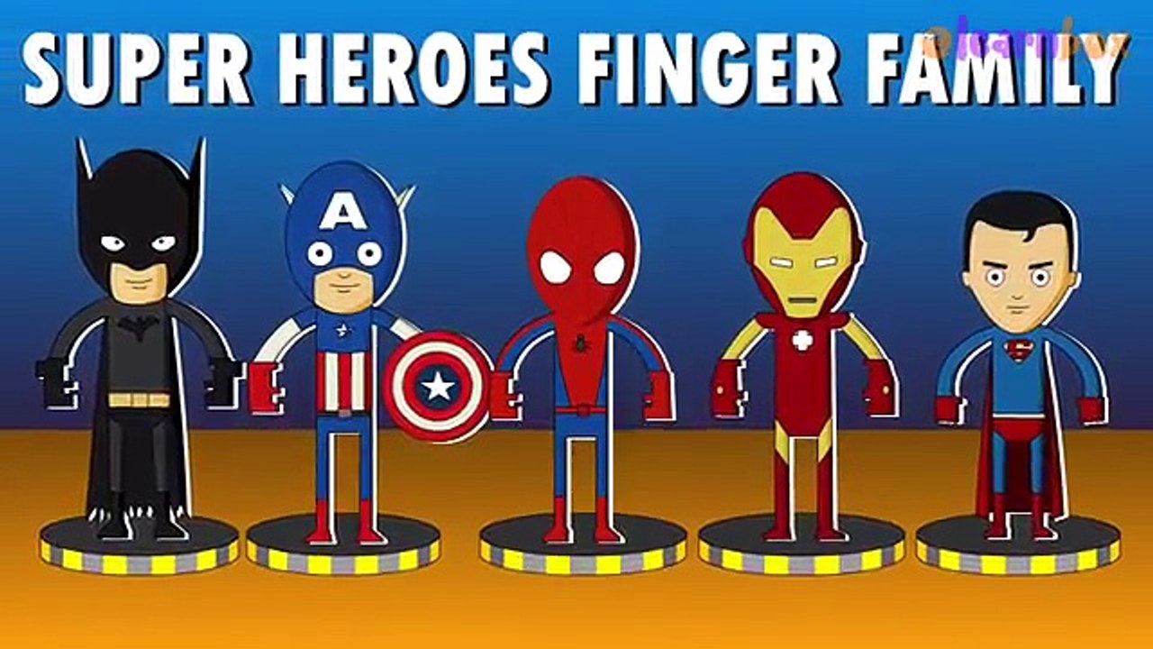 Finger Family Rhymes Spiderman Batman Hulk Superman Cartoons | Children Nursery Rhymes Col