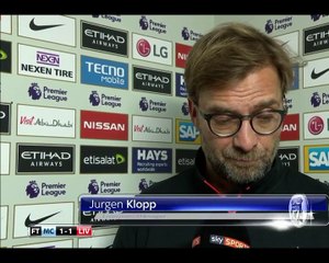 Jurgen Klopp Speaking After The Man City vs Liverpool Game.