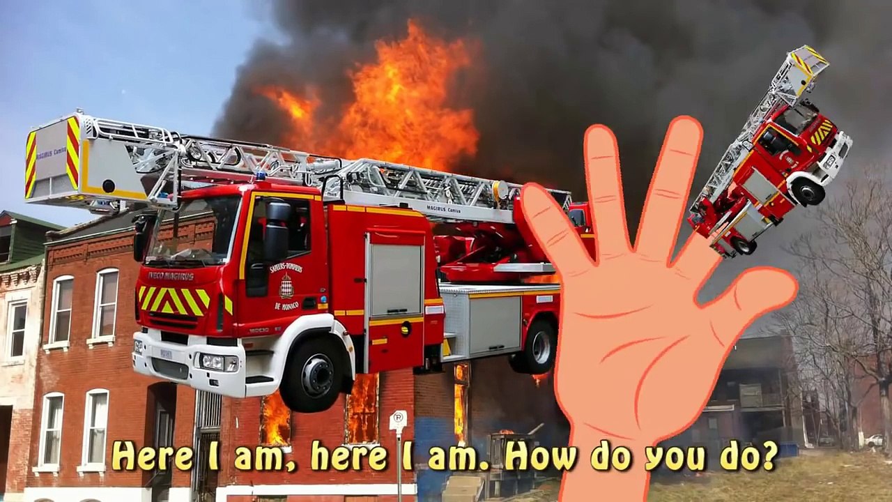 Finger Family Vehicles Fire Truck Police Car Bulldozer Ambulance Tow Truck Nursery Rhymes
