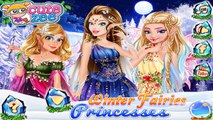 Winter Fairies Princesses - Disney Princess Elsa Rapunzel And Belle Dress Up And Makeup Ga