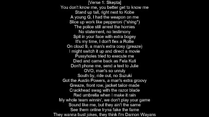 Drake - Skepta Interlude (Lyrics)