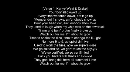 Drake feat. Kanye West - Glow (Lyrics)