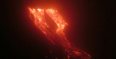 Lava Rolls Down Mount Etna Crater