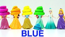 Learn Colors Play Doh Disney Princess Dresses Funny Heads Finger Family Nursery Rhymes!