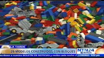 Niños y adultos construyen edificaciones y personajes en el Lego Fun Fest de Colombia