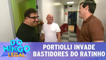 Celso Portiolli invade bastidores do Programa do Ratinho