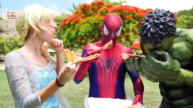 Мультик Спайдермен человек паук Халк пицца Малифисента vs Эльза Frozen холодное сердце! Му