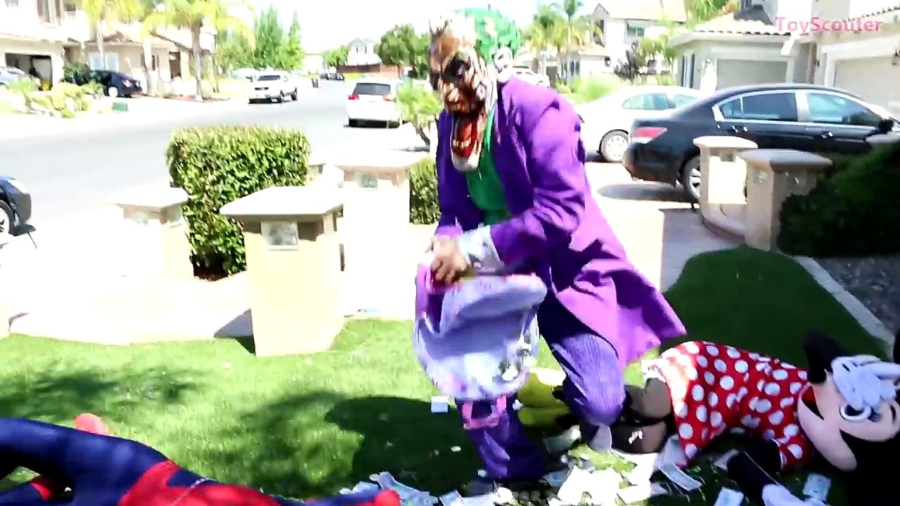 Baby Poop vs Minnie Mouse! w/ Frozen Elsa, Joker & Paw Patrol Chase In Real Life