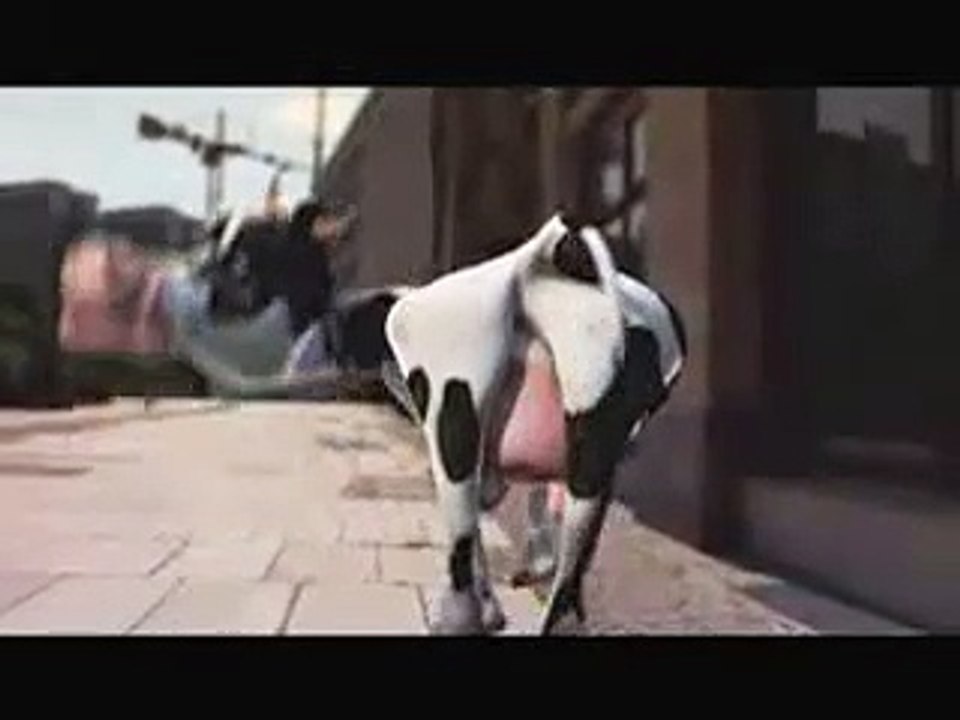 Dancing cow funny cartoon