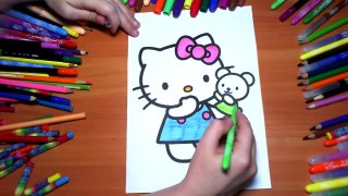 Привет Китти Новые функции раскраска страницы для Дети цвета раскраска цветной маркеры Войлок ручки карандаши