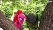 Spiderman & Hulk KISSING Spell! w/ Frozen Elsa Pink Spidergirl Joker! Superhero fun