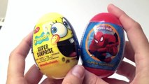 4 SpongeBob, Spiderman, Star Wars & Cars 2 Kinder Surprise Chocolate Eggs Unwrapping
