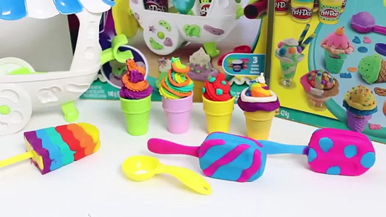 Play doh Scoops n Treats DIY Ice Cream Cones, Popsicles, Sundaes, Waffles Play Dough Dess