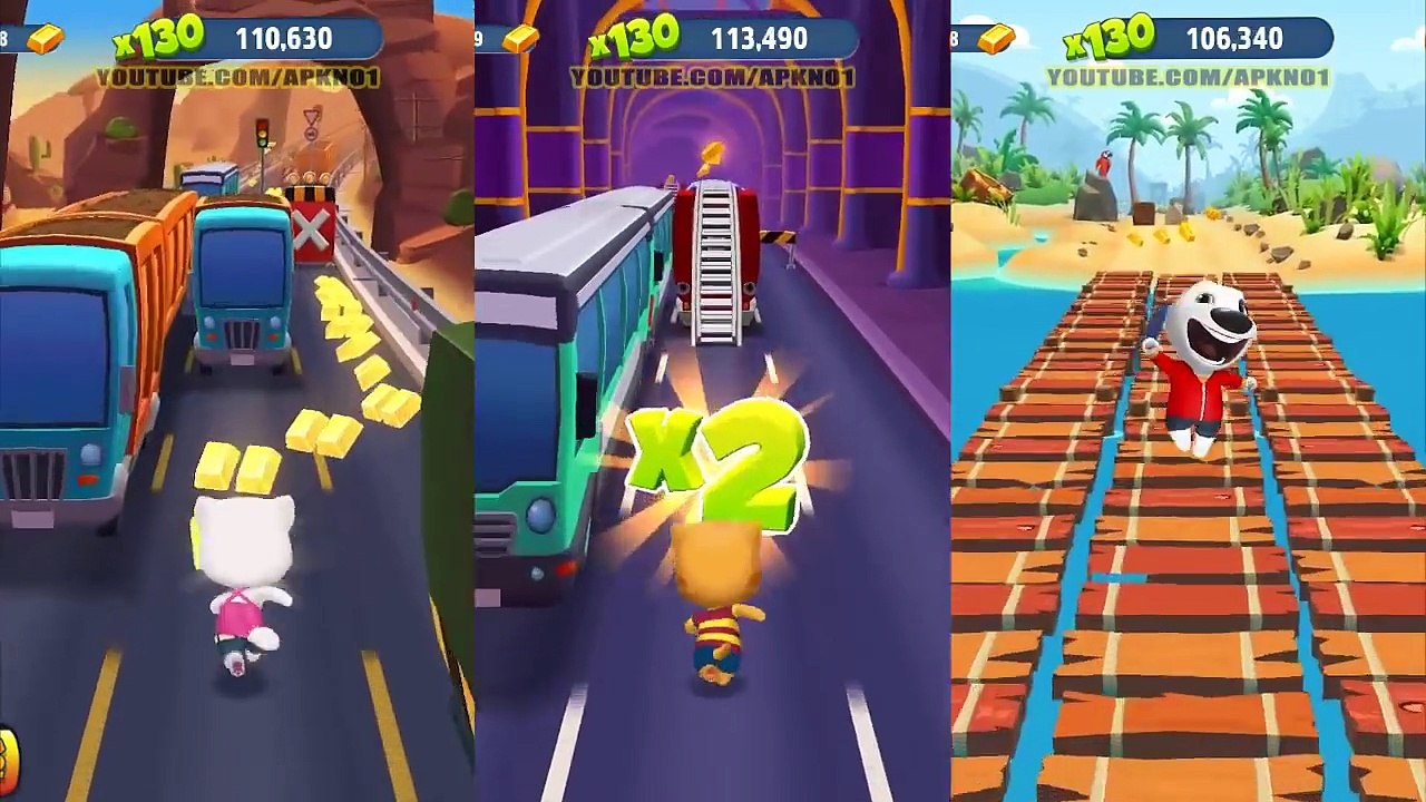 Talking Tom Gold Run Android Gameplay - Talking Tom VS Talking Ginger VS Talking Hank Ep 2