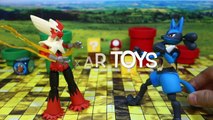 Pokemon Toy Lucario by SH Figuarts With Mega Blaziken, Ash and Serena-c_W-o