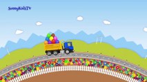Trucks cartoon for children Learn fruits Surprise eggs Compilation videos for kids-UUQ1