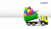 Trucks cartoon for children Surprise Eggs Learn fruits and vegetables Compilation video for kids-ursX