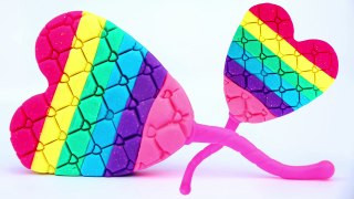 DIY How To Make Sparkle Play Doh Rainbow Popsicle Heart Ice Cream-mSPYp56I