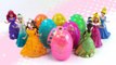 Play Doh Sparkle Disney Princess Dresses Surprise Eggs Magiclip Clay Modelling for Kids-T