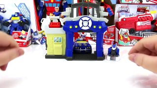 NEW TRANSFORMERS RESCUE BOTS EPISODE GRIFFIN ROCK POLICE STATION GARAGE AND CHASE THE POLICE BOT-A1
