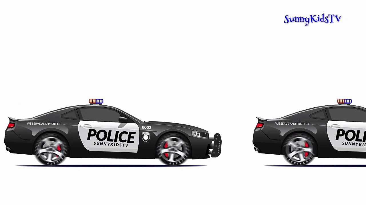 Cars and Trucks for kids Police car Learn colors Videos for children-mJh0