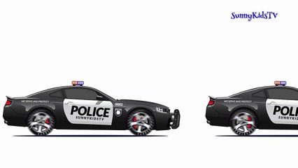Cars and Trucks for kids Police car Learn colors Videos for children-mJh0