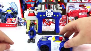 NEW TRANSFORMERS RESCUE BOTS EPISODE GRIFFIN ROCK POLICE STATION GARAGE AND CHASE THE POLICE BOT-A1fE