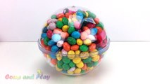 Giant M&M Chocolate Orb Surprise Toys Disney Ooshies Paw Patrol Learn Colors Play Doh Ice Cream Kids-A